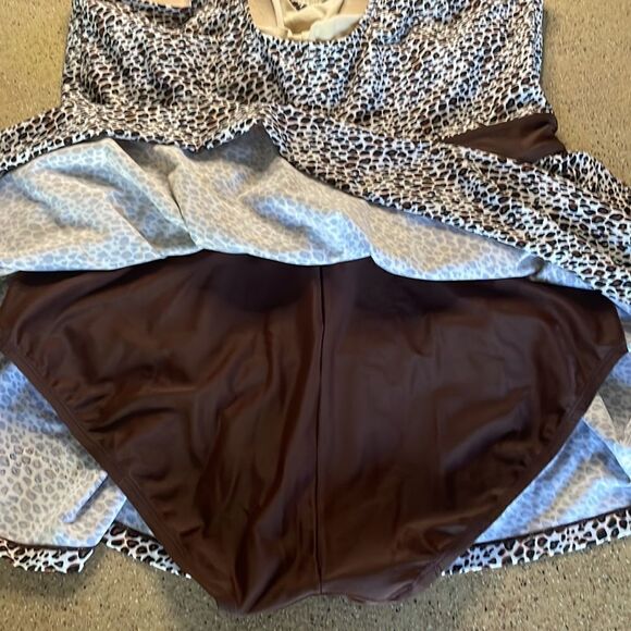 Leopard print one piece swimsuit swim dress size 18W - Picture 7 of 15